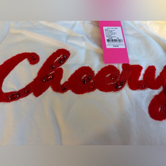 NWT Lilly Pulitzer Rami Sweatshirt Ruby Red Cheery Graphic - Picture 8 of 8